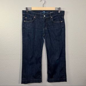 7 For All Mankind Cropped Dark Blue Jeans
